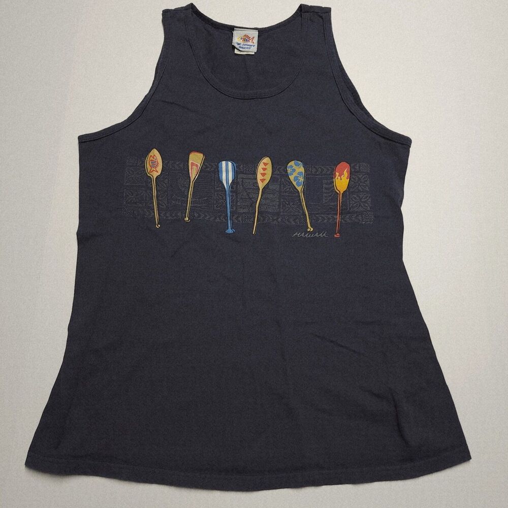 VTG Sgt Leisure Hawaii Surf Paddleboards Beach Tank Top Shirt 90s Large EUC